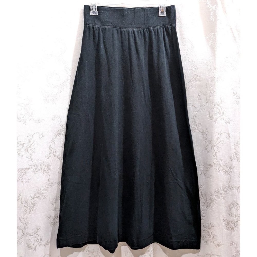 Thick Cotton Maxi Skirt XS Stretch Black Cozy Comfy Modest Goth Cottagecore Warm